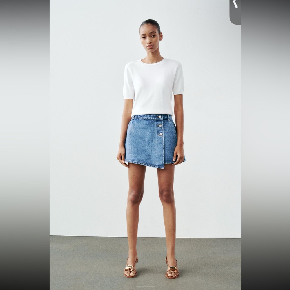 Zara denim wrap skort